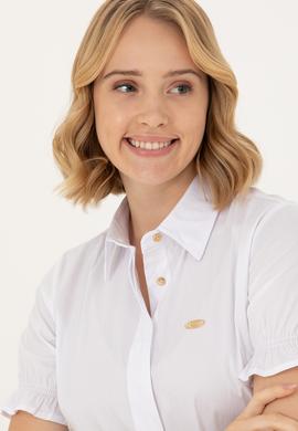 Kadın Beyaz Kısa Kollu Gömlek - 50264219001