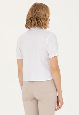 Kadın Beyaz Kısa Kollu Gömlek - 50264219001