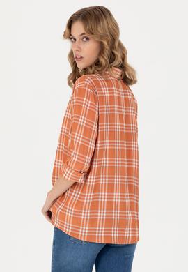 Kadın Kiremit Uzun Kollu Gömlek - 50264951012