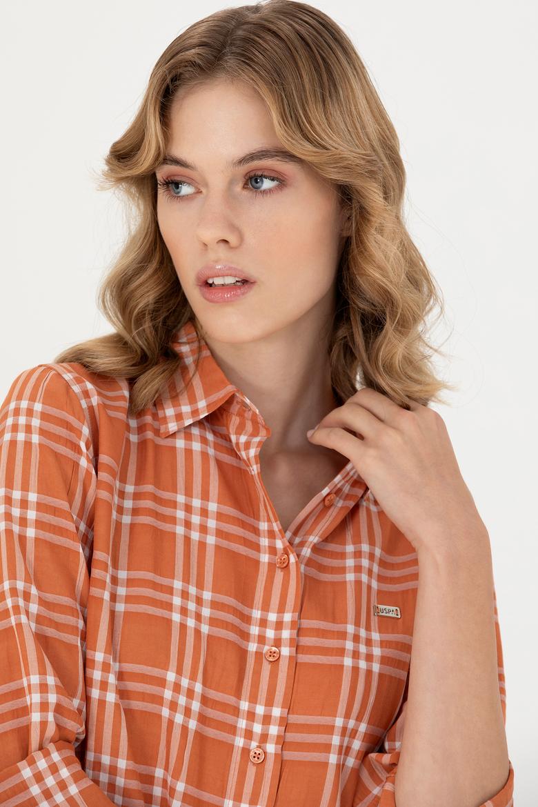 Kadın Kiremit Uzun Kollu Gömlek - 50264951012