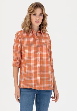 Kadın Kiremit Uzun Kollu Gömlek - 50264951012
