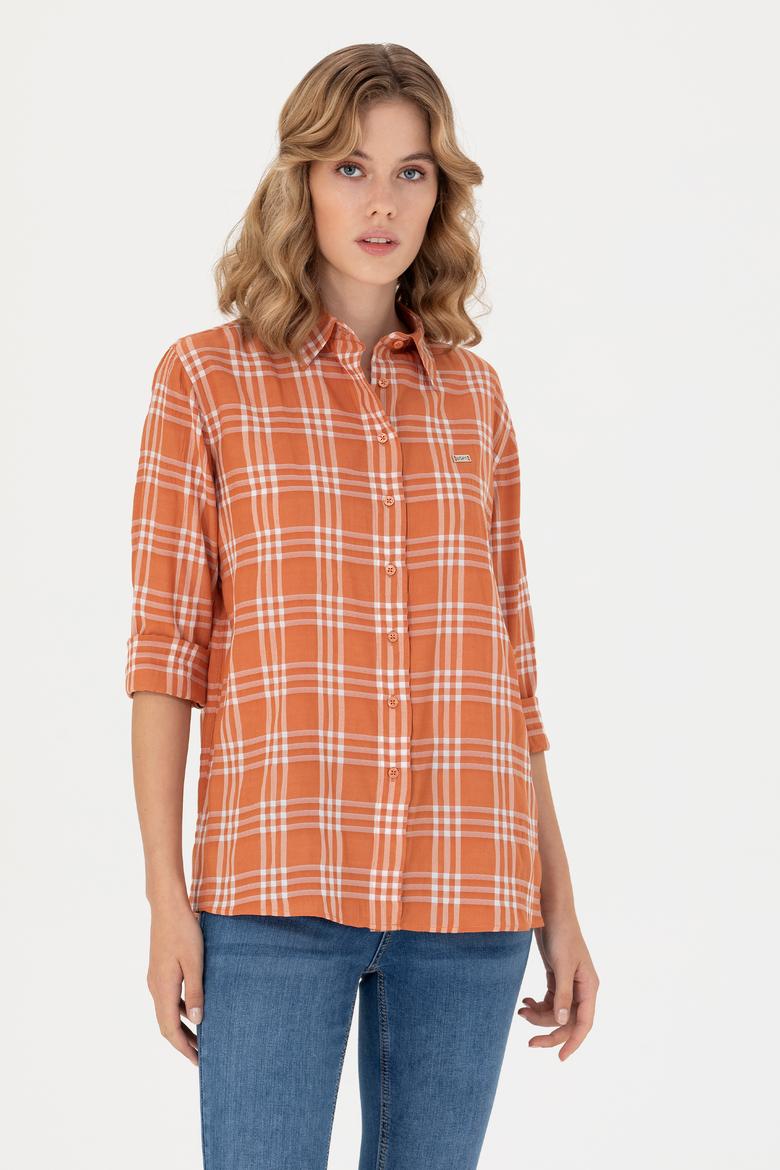 Kadın Kiremit Uzun Kollu Gömlek - 50264951012