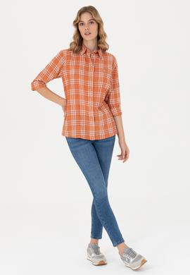 Kadın Kiremit Uzun Kollu Gömlek - 50264951012
