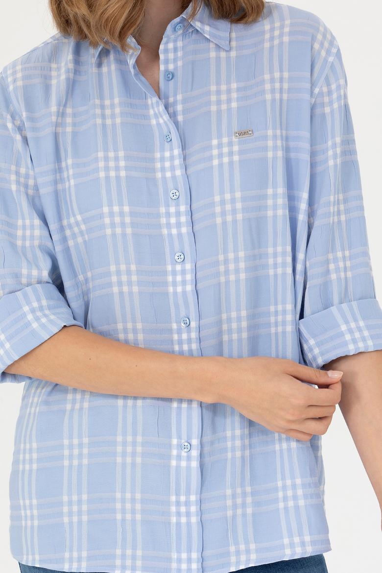 Kadın Mavi Uzun Kollu Gömlek - 50264951037