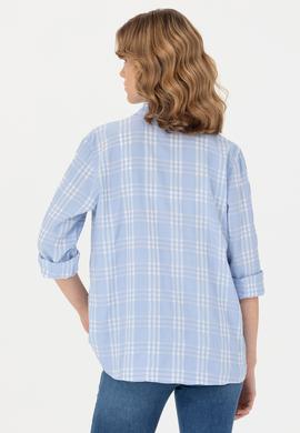 Kadın Mavi Uzun Kollu Gömlek - 50264951037