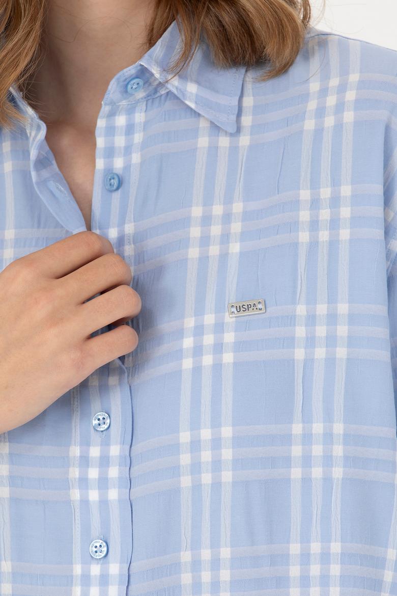 Kadın Mavi Uzun Kollu Gömlek - 50264951037