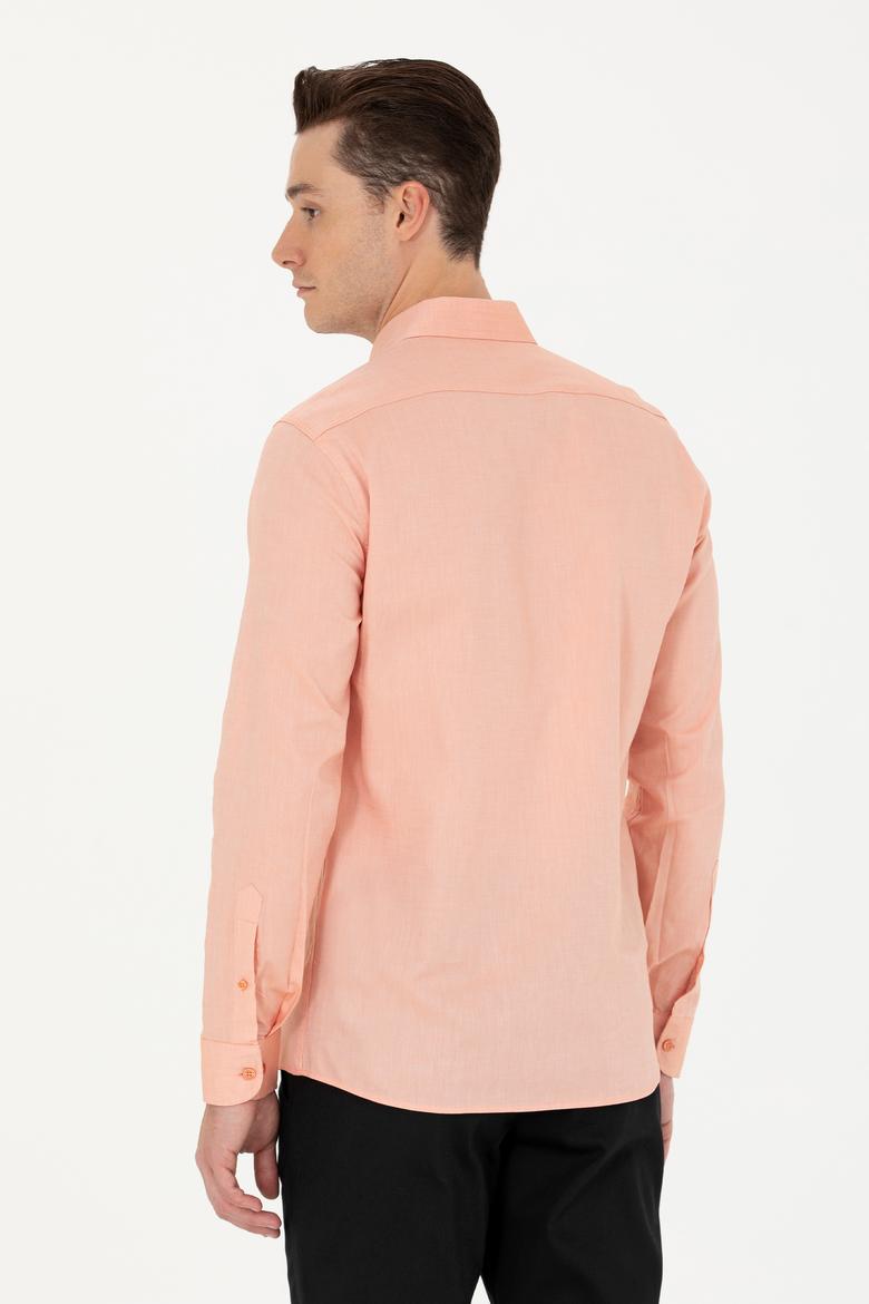 Erkek Kiremit Uzun Kollu Basic Gömlek - 50263048123