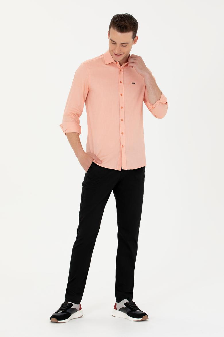 Erkek Kiremit Uzun Kollu Basic Gömlek - 50263048123