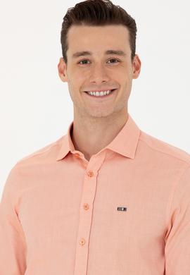 Erkek Kiremit Uzun Kollu Basic Gömlek - 50263048123