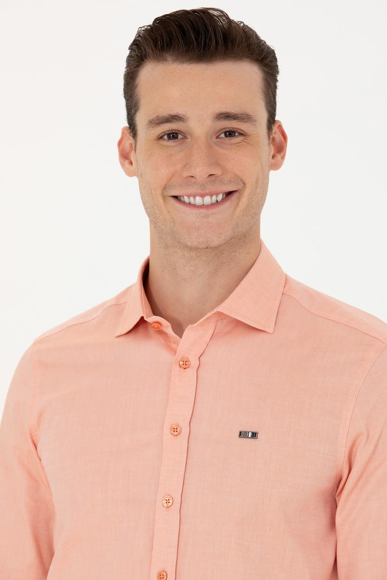 Erkek Kiremit Uzun Kollu Basic Gömlek - 50263048123