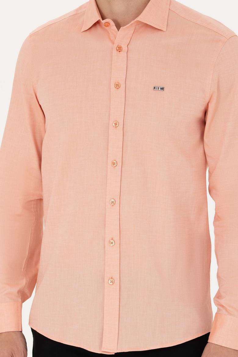 Erkek Kiremit Uzun Kollu Basic Gömlek - 50263048123