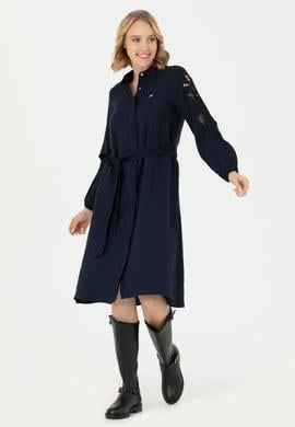Kadın Lacivert Dokuma Elbise - 50271167002