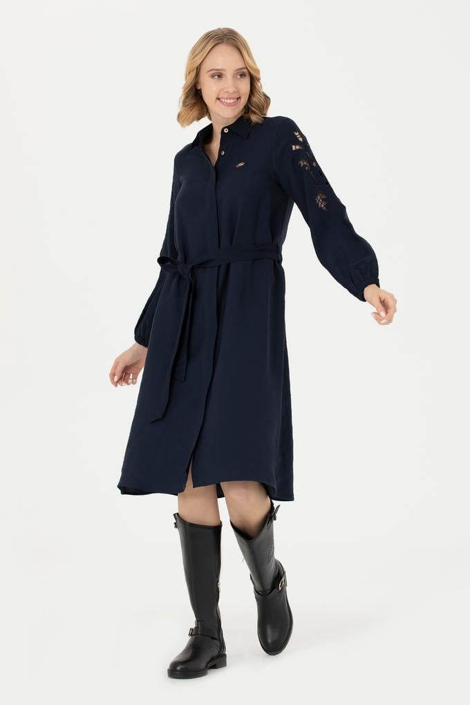 Kadın Lacivert Dokuma Elbise