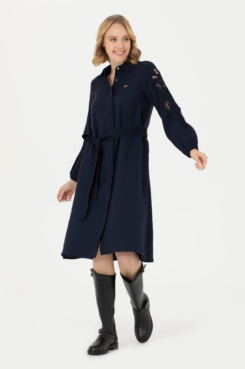 Kadın Lacivert Dokuma Elbise