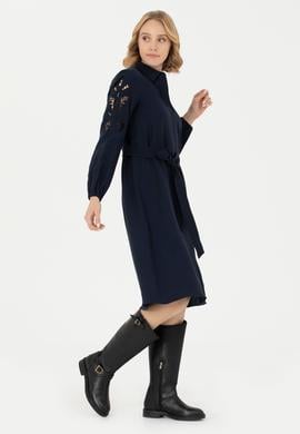 Kadın Lacivert Dokuma Elbise - 50271167002