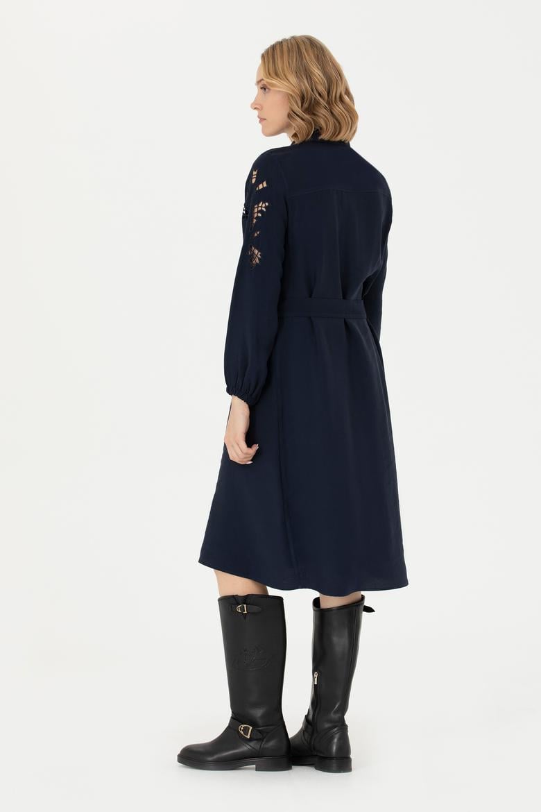 Kadın Lacivert Dokuma Elbise - 50271167002