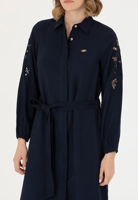 Kadın Lacivert Dokuma Elbise - 50271167002