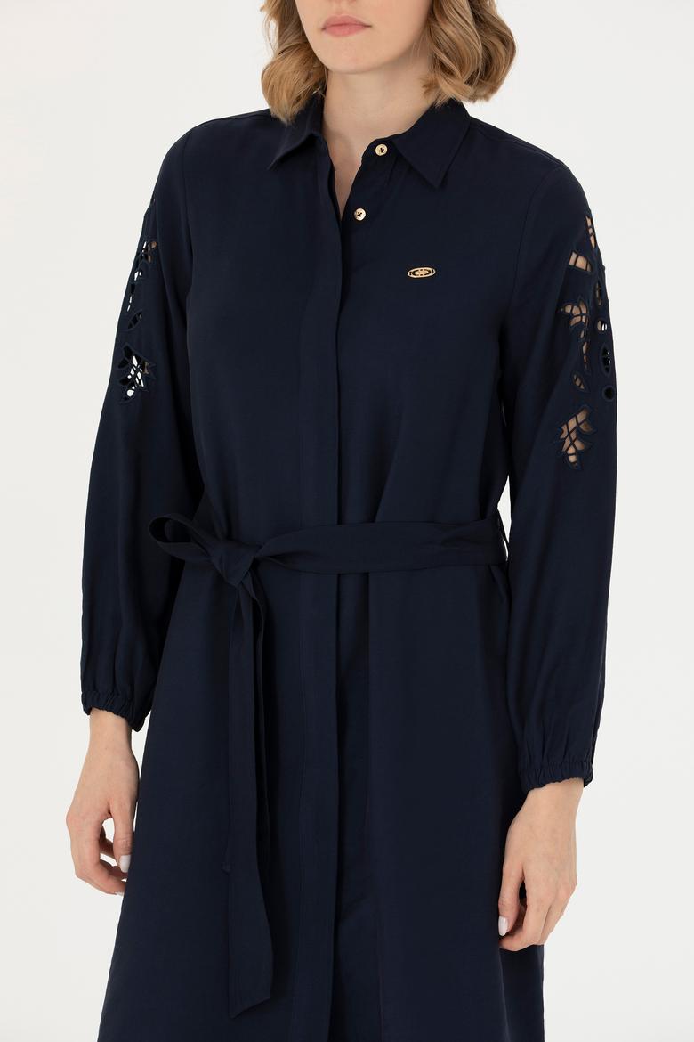 Kadın Lacivert Dokuma Elbise - 50271167002