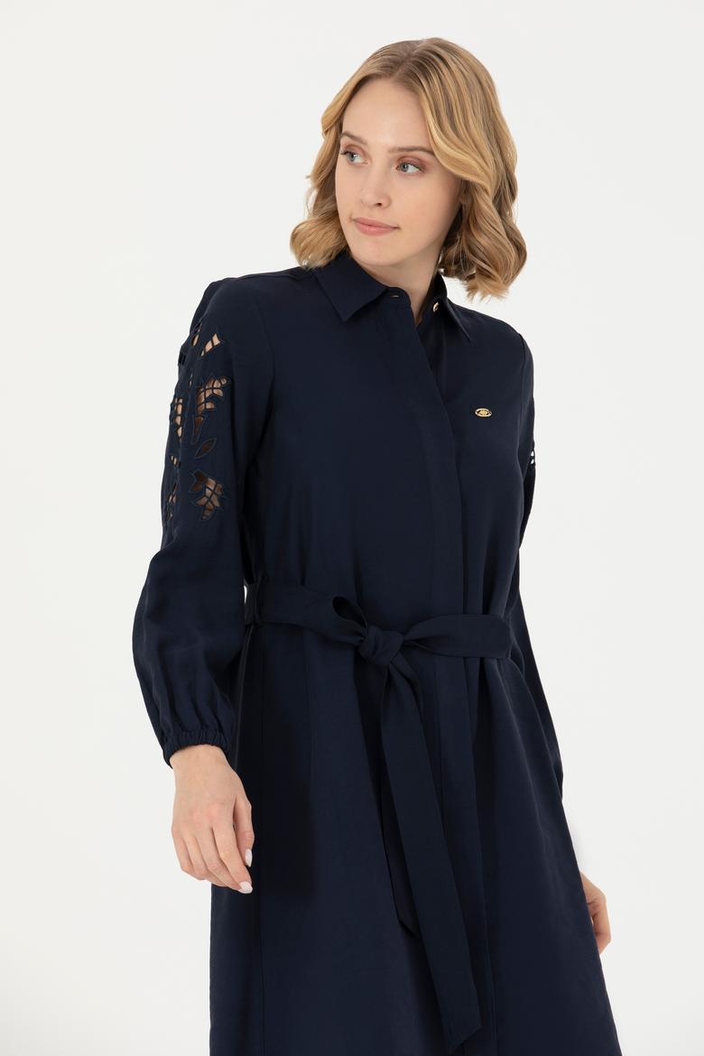 Kadın Lacivert Dokuma Elbise - 50271167002