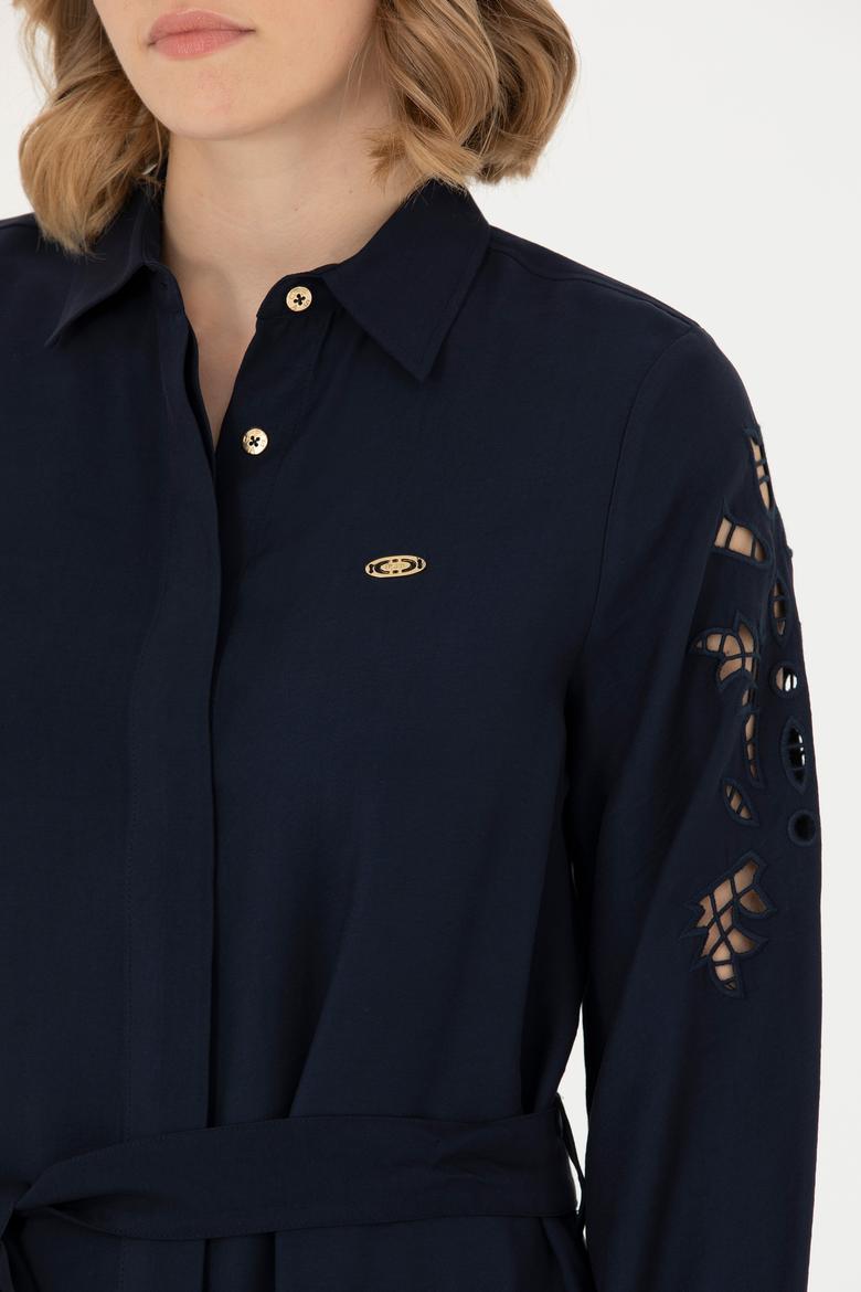 Kadın Lacivert Dokuma Elbise - 50271167002