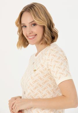 Kadın Krem Triko Elbise - 50270455010