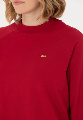 Kadın Kırmızı Bisiklet Yaka Sweatshirt - 50276027020