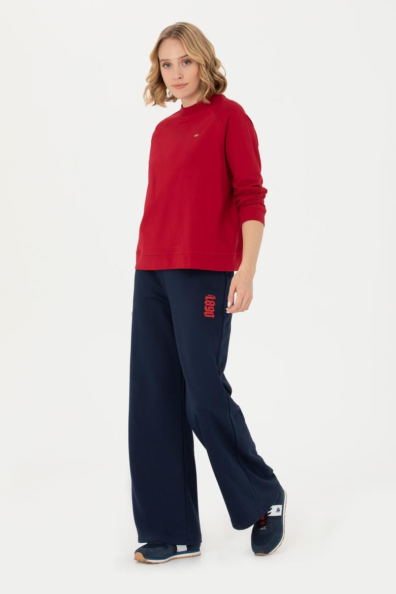 Kadın Kırmızı Bisiklet Yaka Sweatshirt - 50276027020