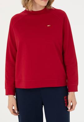 Kadın Kırmızı Bisiklet Yaka Sweatshirt - 50276027020