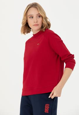 Kadın Kırmızı Bisiklet Yaka Sweatshirt - 50276027020