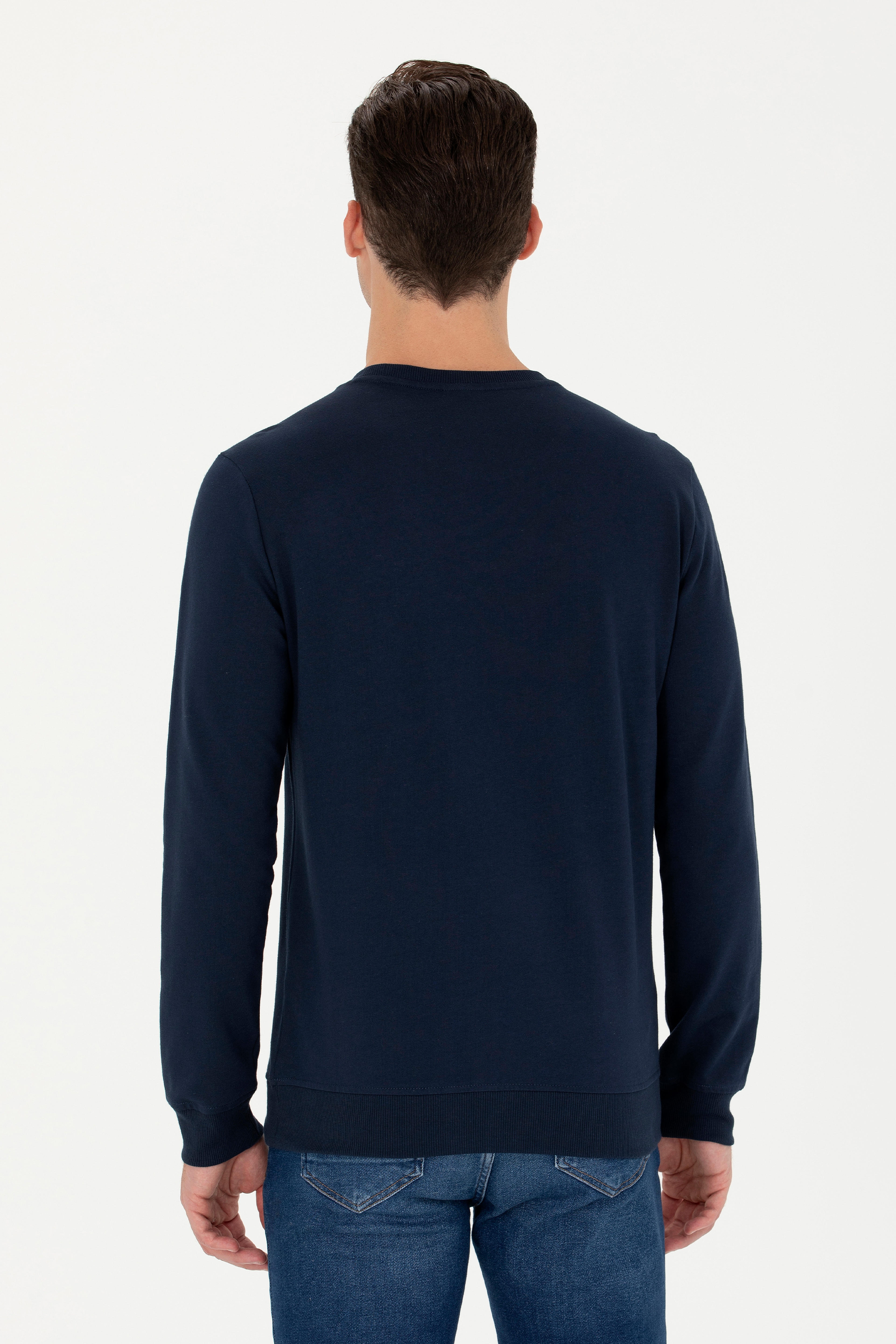 Erkek Lacivert Sweatshirt - Image 5