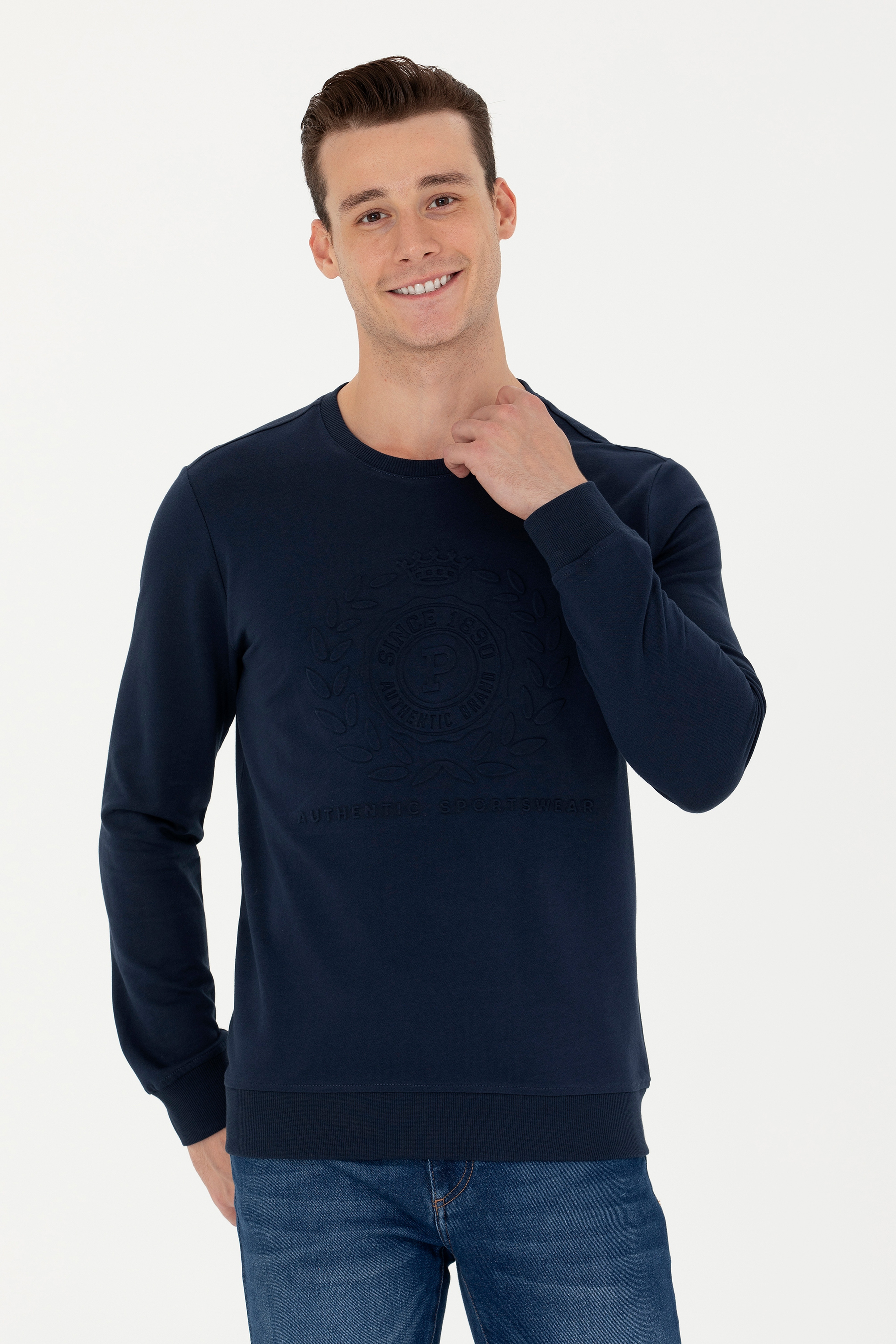 Erkek Lacivert Sweatshirt - Image 1