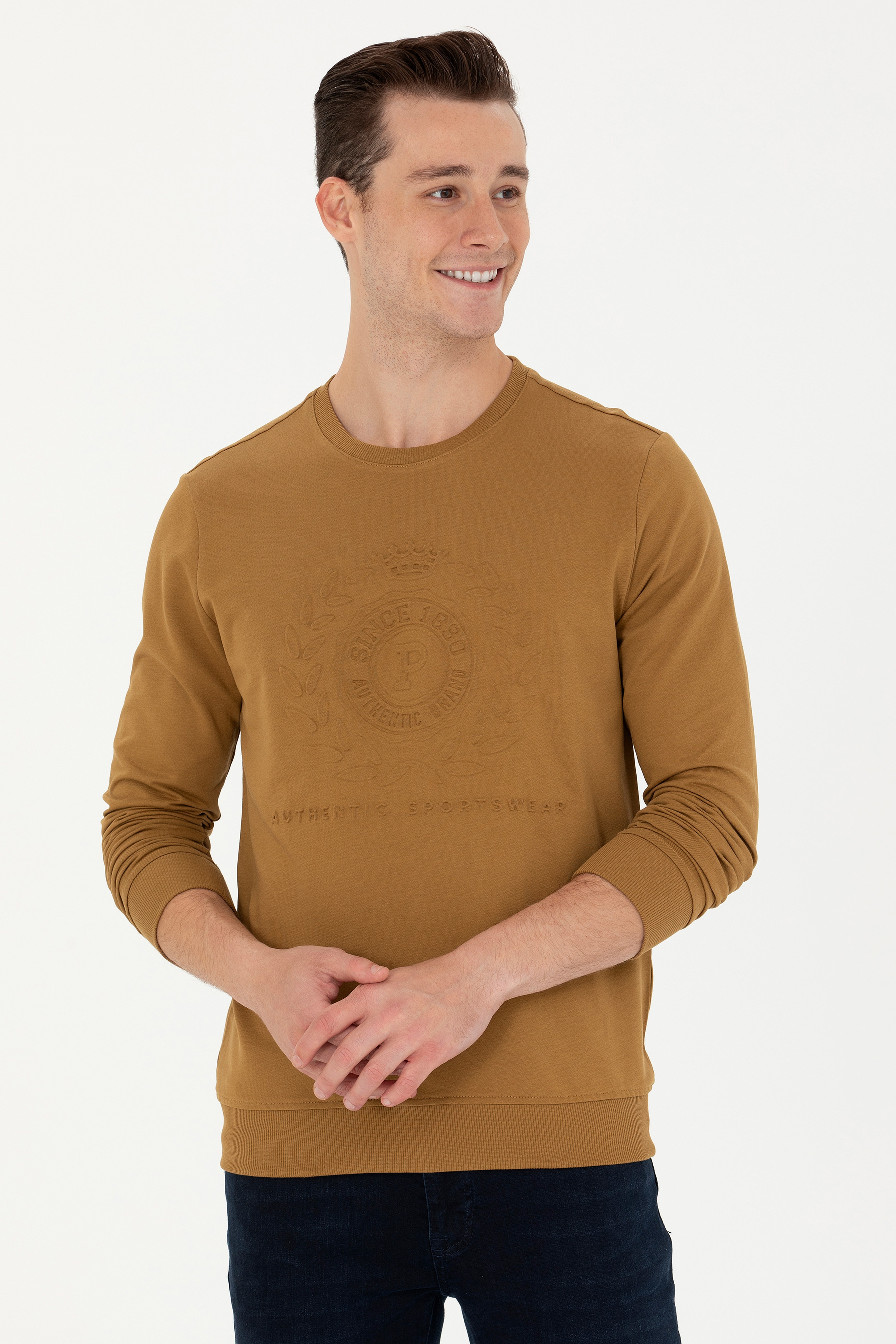 Erkek Açık Haki Sweatshirt - Image 1