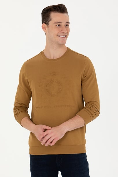Erkek Açık Haki Sweatshirt
