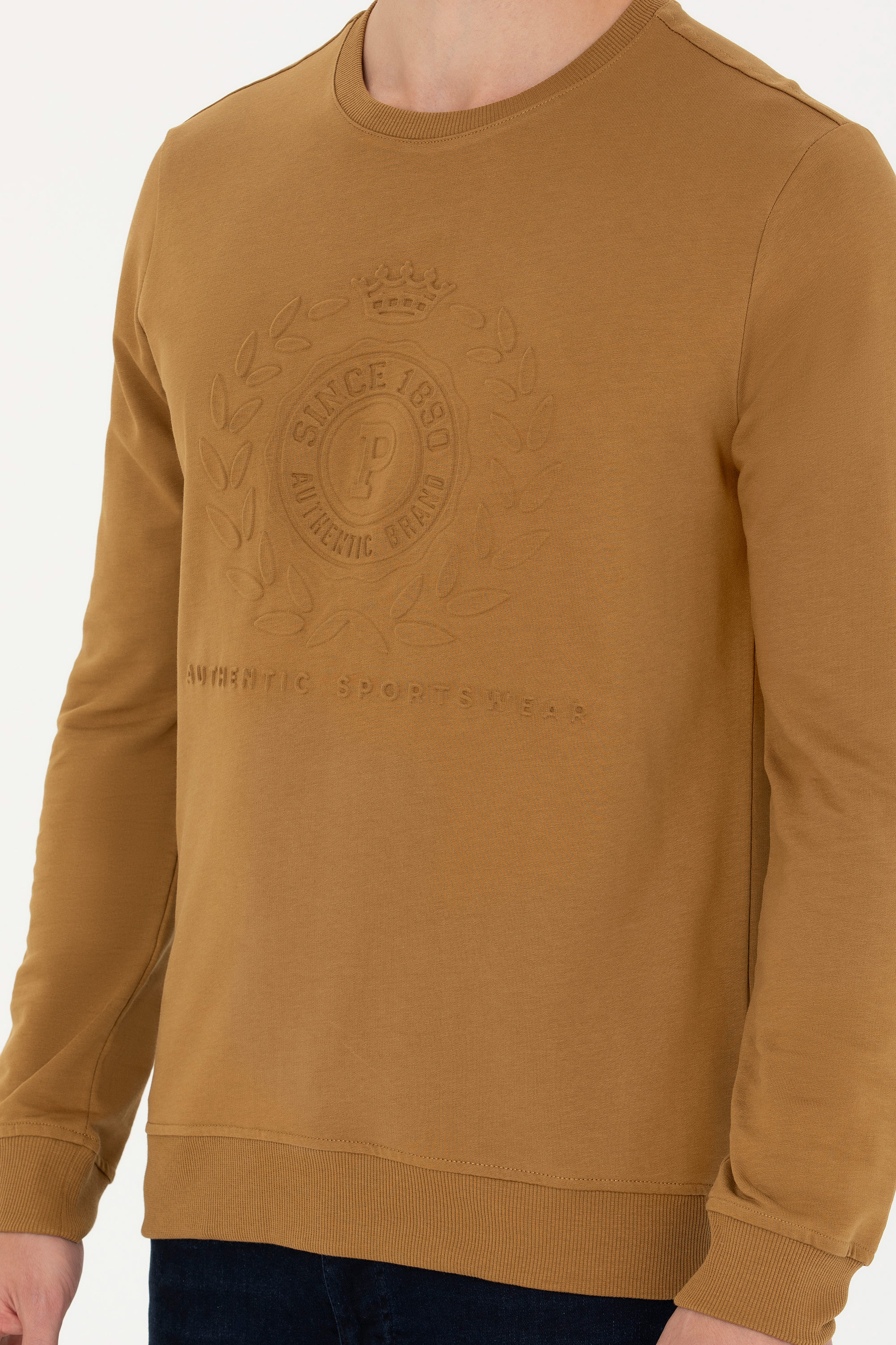 Erkek Açık Haki Sweatshirt - Image 6