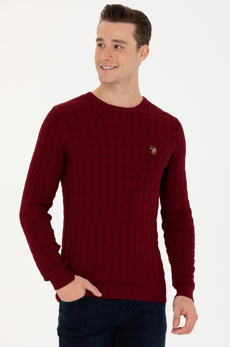 Erkek Bordo Basic Kazak