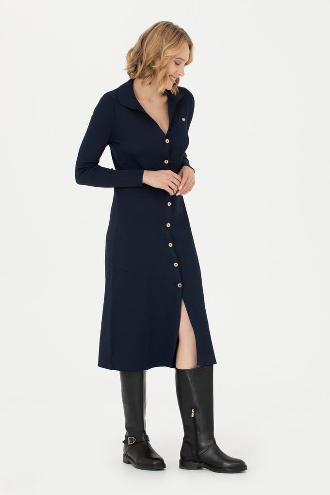 Kadın Lacivert Triko Elbise