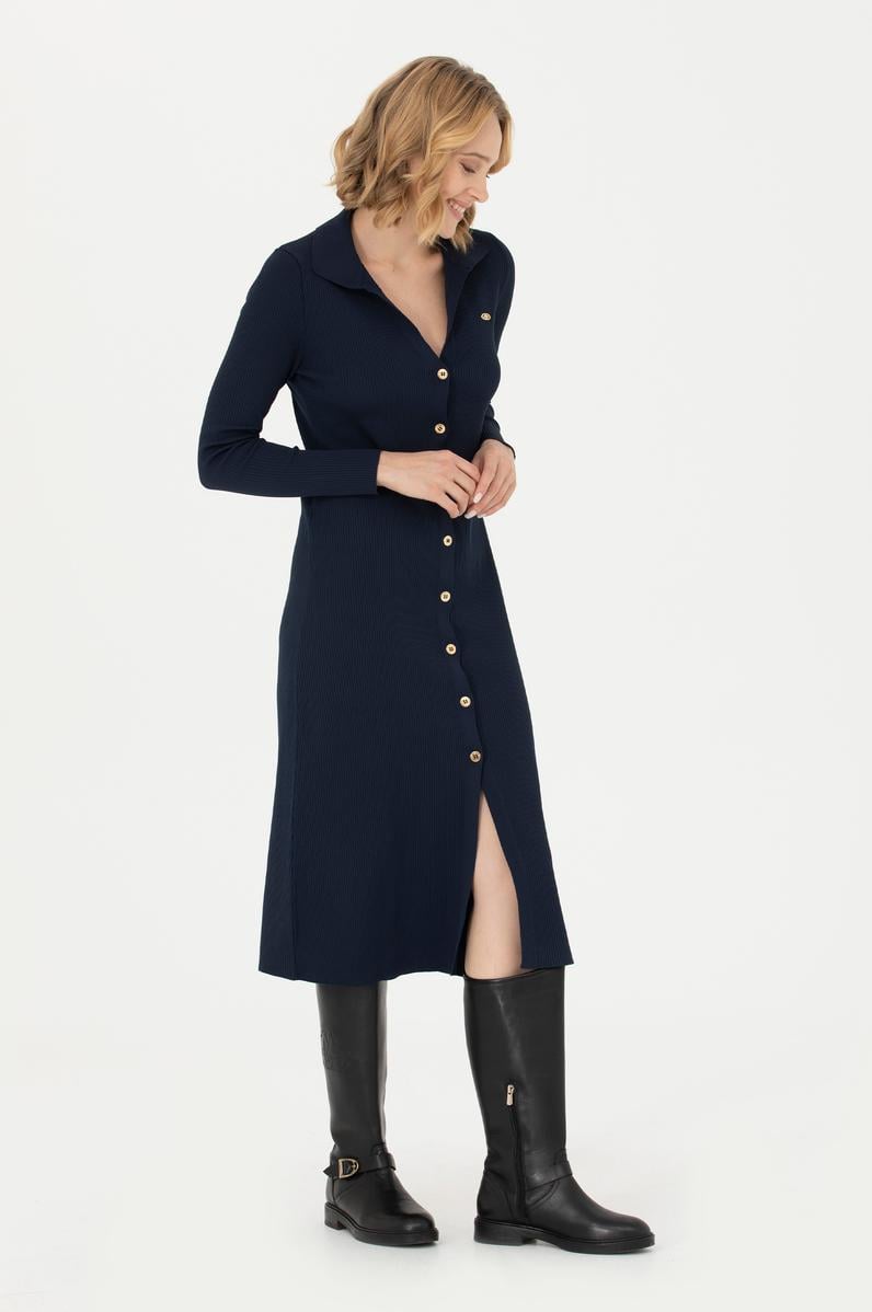 Kadın Lacivert Triko Elbise