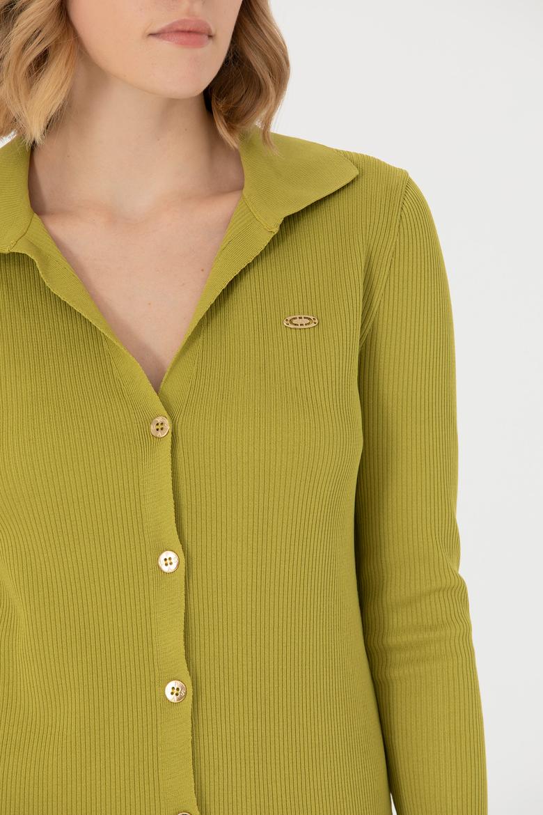 Kadın Fıstık Yeşili Triko Elbise - 50270456008