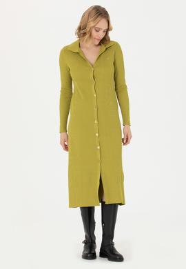 Kadın Fıstık Yeşili Triko Elbise