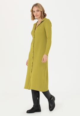 Kadın Fıstık Yeşili Triko Elbise - 50270456008