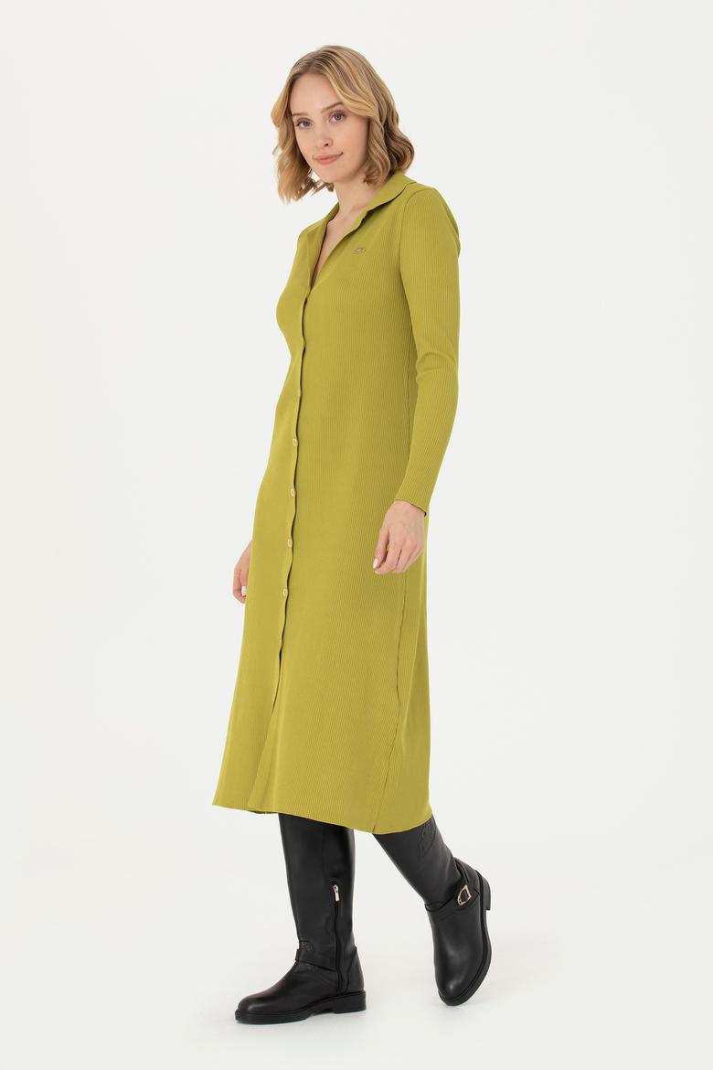 Kadın Fıstık Yeşili Triko Elbise - 50270456008