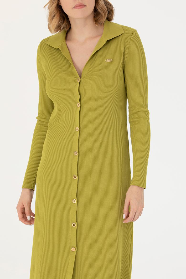 Kadın Fıstık Yeşili Triko Elbise - 50270456008