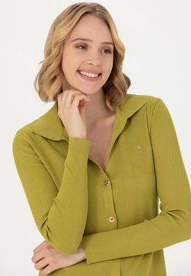 Kadın Fıstık Yeşili Triko Elbise - 50270456008