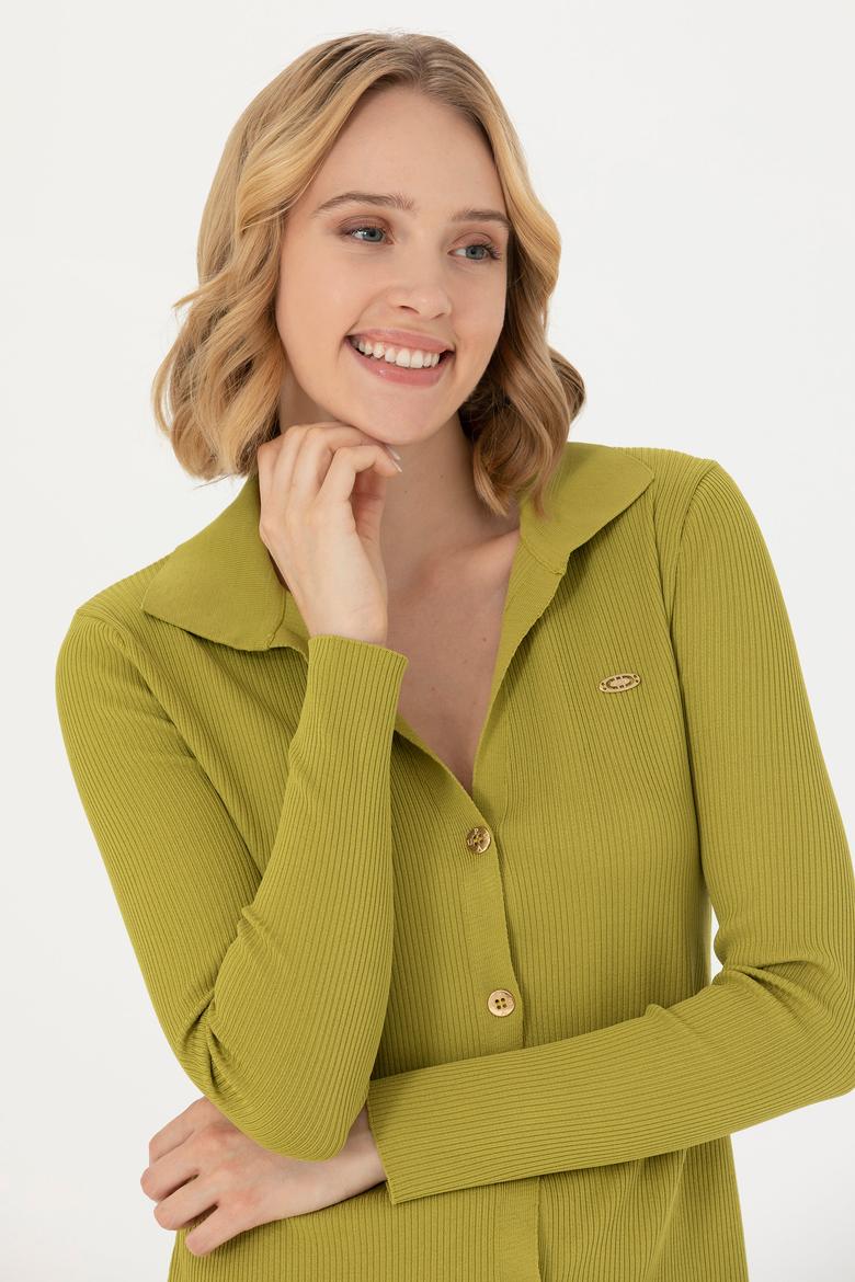 Kadın Fıstık Yeşili Triko Elbise - 50270456008