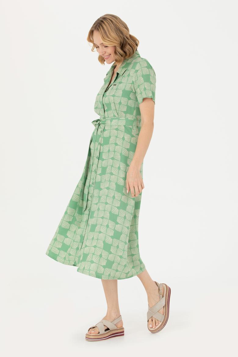 Kadın Yeşil Dokuma Elbise - 50262582017