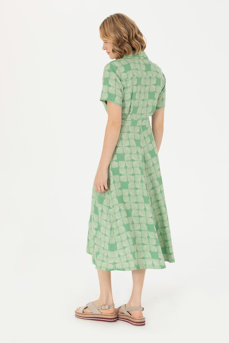 Kadın Yeşil Dokuma Elbise - 50262582017