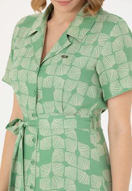 Kadın Yeşil Dokuma Elbise - 50262582017