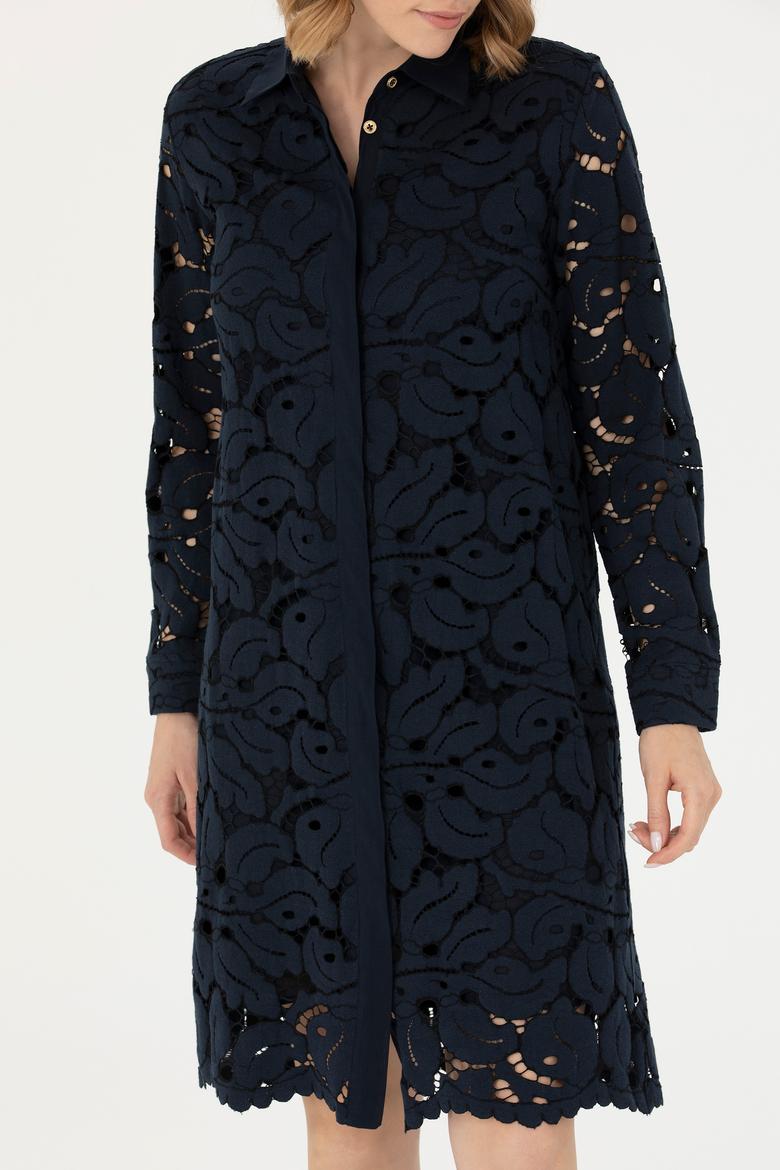 Kadın Lacivert Dokuma Elbise - 50271176005