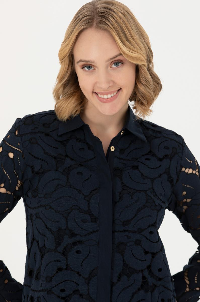 Kadın Lacivert Dokuma Elbise