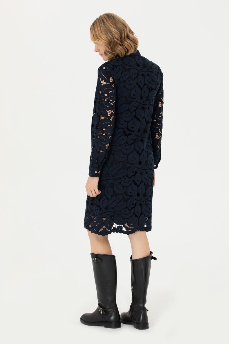 Kadın Lacivert Dokuma Elbise - 50271176005